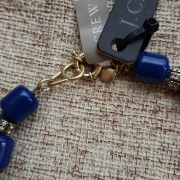 J.Crew Blue bead And crystal necklace NWT - Picture 3 of 9